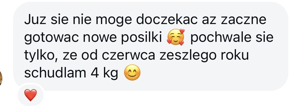 Prawdziwa wiadomość z opinią użytkowniczki aplikacji Jesz co chcesz 2 &mdash; 3 z 14